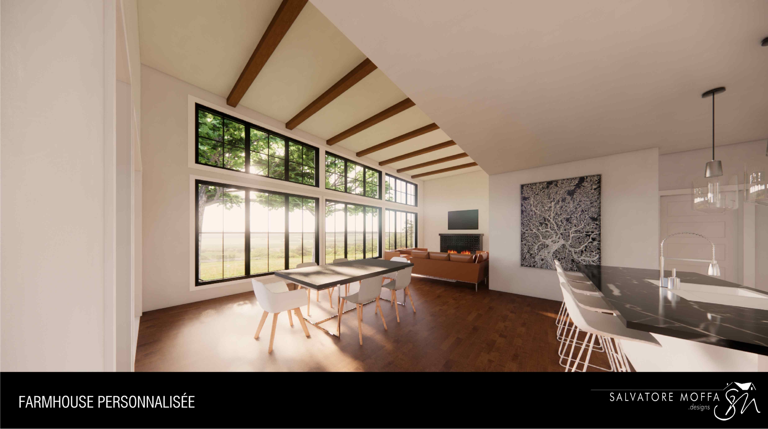 Projet #9- Farmhouse Personnalisée-Vue intérieure plan maison Farmhouse st-bruno