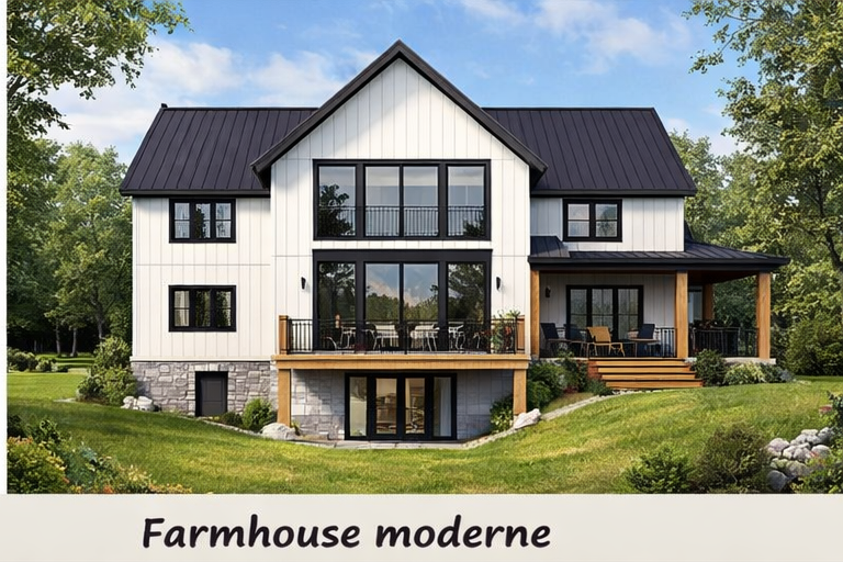 plan architecture farmhousse arriere Plan maison St-Hilaire