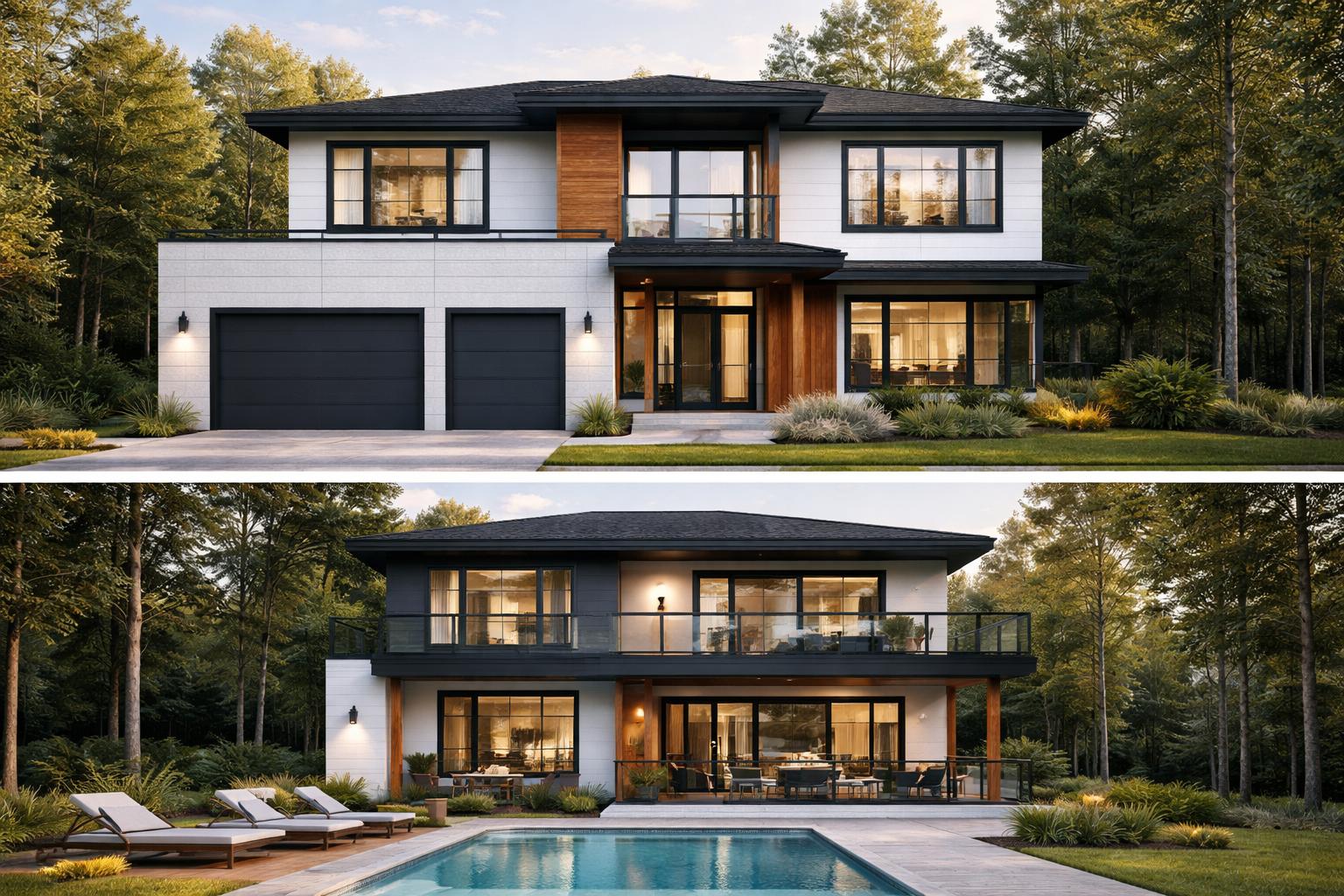 moderne Plan maison St-Hilaire